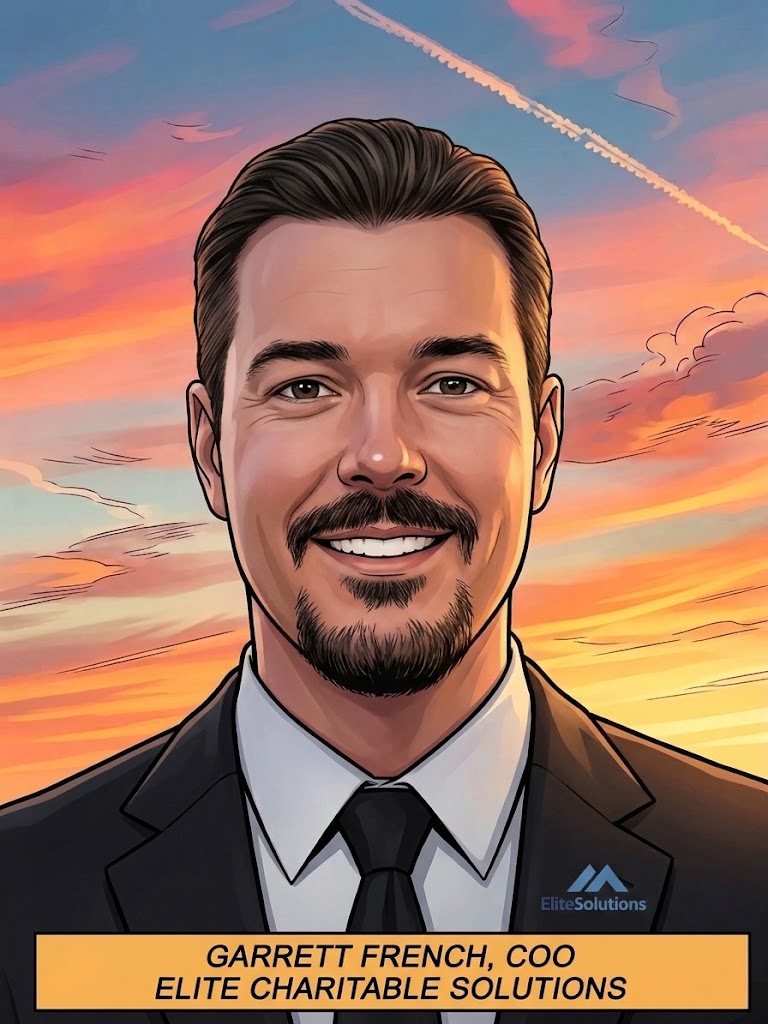 Illustrated portrait of Garrett French